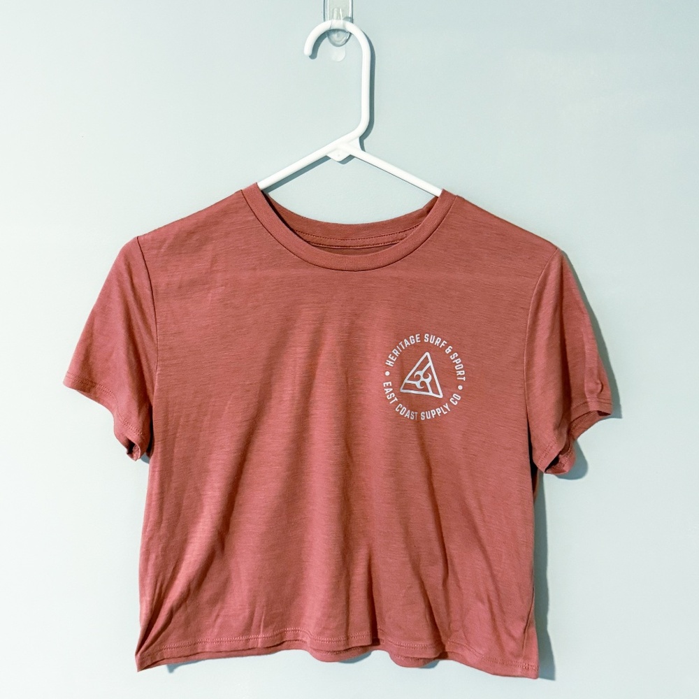 Vintage Cropped Surf Short-Sleeve Tee Shirt